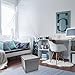 Sorbus Storage Ottoman Bench, Folding Cube Ottoman, Great for Hassock, Foot Stool, Seat, Coffee Table, Storage Chest, and More Contemporary, Faux Leather(Gray)