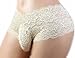Sissy Pouch Panties Men's Silky Lace Bikini Briefs Girly Underwear Sexy For Men--ls (S, wheat)