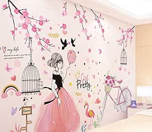 Fondo de pantalla autoadhesivo habitación niña corazón habitación