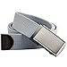 Samtree Web Belts for Men, Solid Color Military Style Press Buckle Canvas Belt (02-Gray)