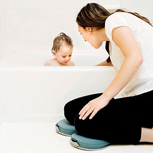 Bath Kneelers for Comfortable Baby Bath Tub Time - Two Separate Knee Pads With EVA Foam Cushions Padded Bath Kneeler - Ah Goo Baby SoftSpotz - Non-Slip, Quick-Dry and Machine Washable - (Blue/Sky)