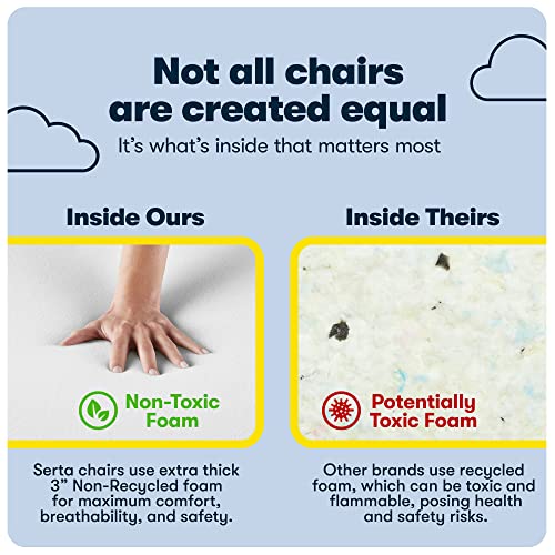 Serta Hannah Microfiber Office Chair with Headrest Pillow, Adjustable