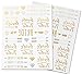 #glamist Bride Tribe Bachelorette Sash Set - 8 Gold Glitter Black & White Bridal Shower Sashes, 52 GoldGloss Temporary Tattoos (2 Sheets) & 8 Gold Decor Pins