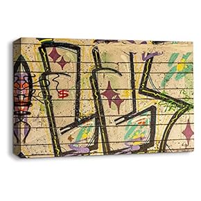 Canvas Wall Art for Living Room,Bedroom Home Artwork Paintings Creative Graffiti Ready to Hang - 12x18 inches