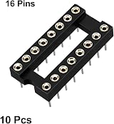 sourcing map 10pcs DIP IC Socket 2.54mm Pitch 16 Pin Round 2 Row Solder Adapters view 3