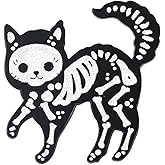 Punk Cat Skeleton Brooch Pin for Women Men Fashion Gothic Unique Black Animal Brooches Lapel Pins for Suit Backpacks Clothes Accessories Hat Bag Unique Jewelry for Halloween Party