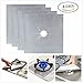 4-Pack Gas Range Protectors - Silver/Grey Gas Stove Burner Protector Liner Cover Clean Mat Pad - Reusable, Non-Stick, Dishwasher Safe, Easy to Clean - FDA Approved,10.6