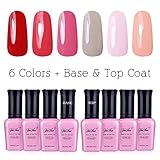 Yaoshun Soak Off Gel Nail Polish 8 Pcs/Lot Top Coat Base Coat UV Gel Polish Colors Kit