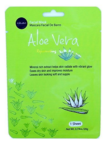 Celavi Essence Facial Mask Paper Sheet Korea Skin Care Moisturizing 12 Pack (Aloe Vera)