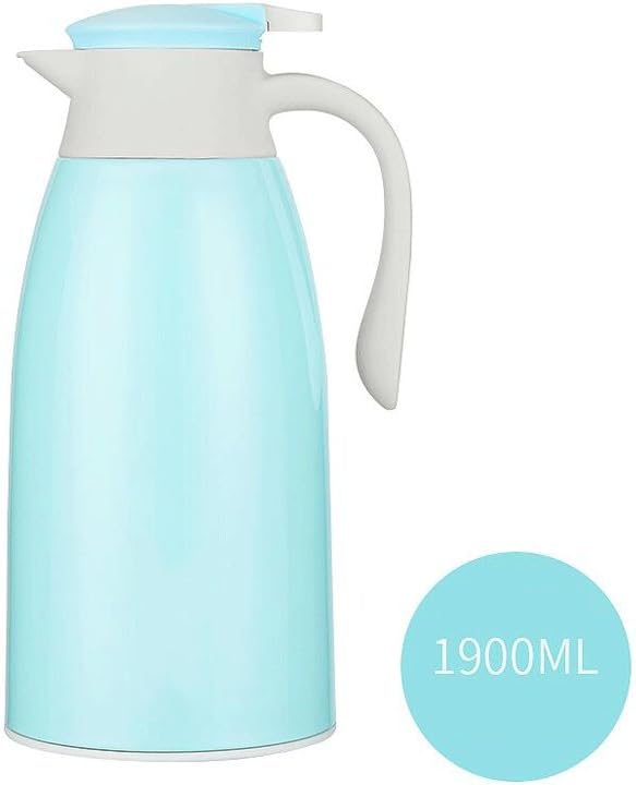 Home 304 Stainless Steel Hot Water Bottle Heat Preservation High Capacity Insulation Pots Kitchen Restaurant Bedroom Warm Pot Kettle Glass Liner 1.9L ( Color : D )