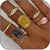 CXENSJH Chunky Gold Rings Set for Women Stackable Adjustable Knuckle Open Thick Statement Rings Vintage Punk Jewelry