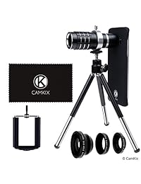 Kit de lente de cámara para Samsung Galaxy S7 y S7 edge ambos casos incluido incluyendo: 12 x Telefoto Negro