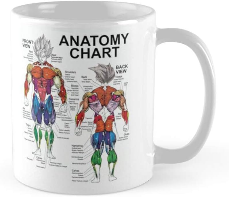 Amazon.com: Saiyan Anatomy Chart Muscle Diagram Workout Coffee Mug 11oz