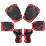 KUYOU Child Kids Protective Gear Set,Knee and Elbow Pads with Wrist Guards Toddler for Multi-Sports Cycling,Bike,Rollerblading, Skating, Volleyball