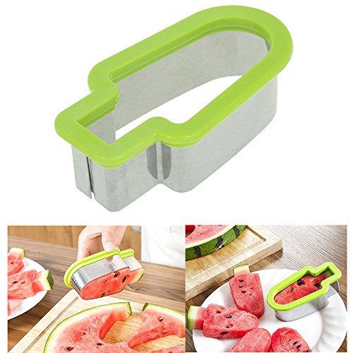 Fruit Slicer, Doinshop Creative Watermelon Slicer Ice Cream Popsicle Shape Melon Cutter Mold Tool (Green)