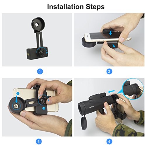 Monocular Telescope 12x50 Adjustable BAK4 Prism FMC Monocular Scope With Phone Clip Tripod for Smart Phone Bird Watching Hunting Camping Hiking Surveillance Outdoor Wildlife Scenery Travel - Thumbnail 3