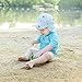 i play. by green sprouts Baby Boys' Flap Hat | All-Day UPF 50+ Sun Protection for Head, Neck, & Eyes, Light Aqua Sea Friends, 9/18mo