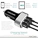 3 Ports Car Charger, FosPower (36W/7.2A) 3-Port USB Full Speed Charging Charger for iPhone 7/7 Plus, Galaxy S8/S8 Plus, LG G6, Moto G5/G5, Google Pixel/XL Plus iPad Air Pro Mini, Android Tablets