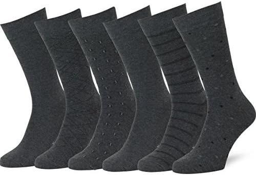 Easton Marlowe Men's 6pk Classic Cotton Solid & Patterned Dress Socks