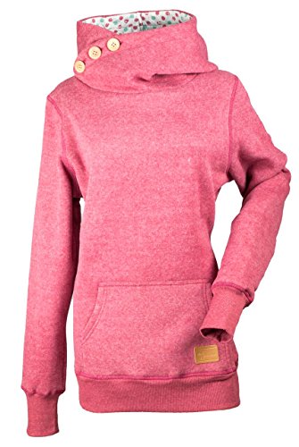 Divas SnowGear Women's Side Button Hoodie (Maroon, Medium)