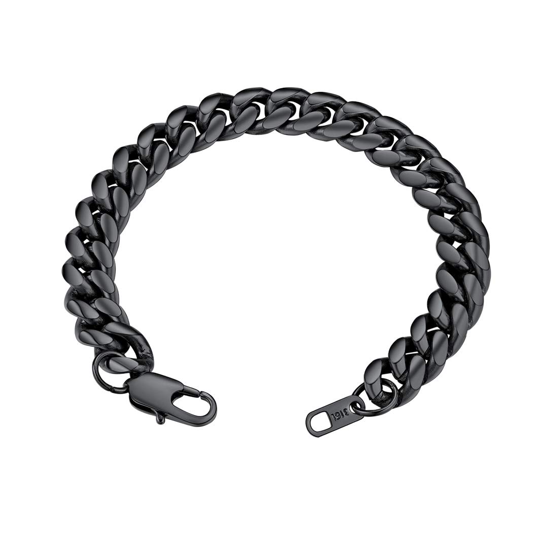 GOLDCHIC JEWELRY Mens Chunky Cuban Link Bracelets For Men, 10mm Miami Curb Chain Bracelet 316L Stainless Steel