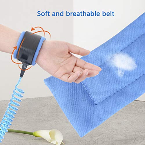 Anti Lost Wrist Link, Upgrade Lock Version Safety Toddler Harness Leashes Child Safety Wristband Wrist Leash for Kids Toddlers 6.56ft Pink - Thumbnail 4