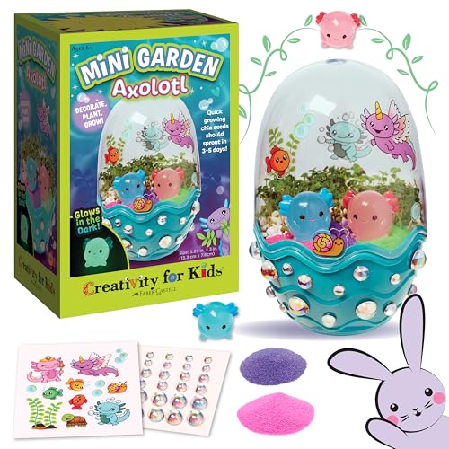 Creativity for Kids Mini Garden: Axolotl Terrarium - STEM Science Kit for Kids, Axolotl Arts and Crafts, Gifts Easter Basket Stuffers and DIY Girls Toys (Age 6+)