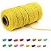 (109 Yards/1.5mm/35 Colors Optional) Cotton Baker Twine DIY Craft Macramé Natural Cotton Rope Craft Making Knitting String Rope DIY Wedding Decor Supply Christmas Wrapping (Yellow)