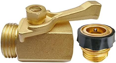 PLG Solid Brass Heavy Duty Hose Shut Off Valve Garden Hose Connect
