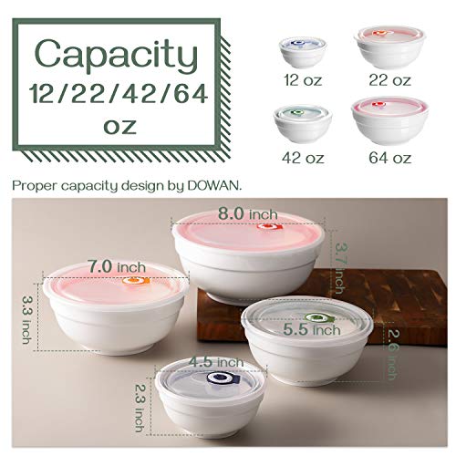 DOWAN Mixing Bowls with Lids, Serving Bowls with Lids, Food Storage