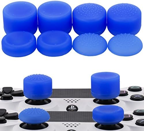 MXRC Thumb Grip Thumbstick Joystick Cap 4 Styles All 8 Units FPS Professional Sets Pack for PS2, PS3, PS4, Xbox 360,Controller Blue