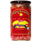 Pink Lemon GOURMET SAUERKRAUT - Organic & Kosher, 24 fl. oz., Probiotic Healthy Diet Food. No Shipping charges with Minimum. 16 Flavors available!