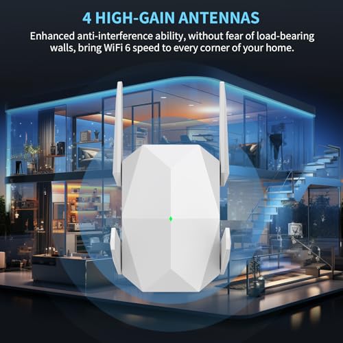 EELEDEN WiFi Extender, 2026 20X WiFi 6 Booster AX3000 Dual Band | (5.8/2.4GHz) 19999 sq.ft Long Range and 150+ Devices, WiFi Extender Signal Booster with Ethernet Port for Home (White)