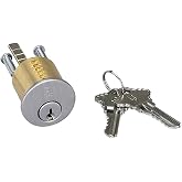 Alarm Lock CER-12345 ETDL Series Standard Rim Cylinder 2 Cut Keys Satin Chrome Finish