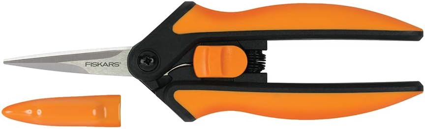 Fiskars Softouch Micro-Tip Pruning Snip, Non-Coated Blades, Orange/Black (399240-1003) : Garden & Outdoor