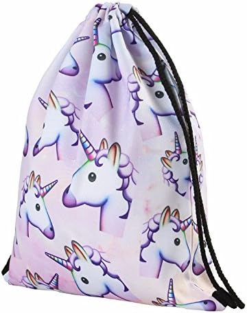 (SKD27037)Women unicorn Backpack 3D printing travel softback women mochila drawstring bag School girls backpacks