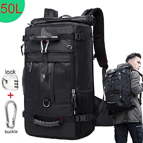 Large Capacity Travel Backpack Waterproof Men Women Outdoor Luggage Bags 40L~50L 17.3 Laptop Bag (Blue 50L)