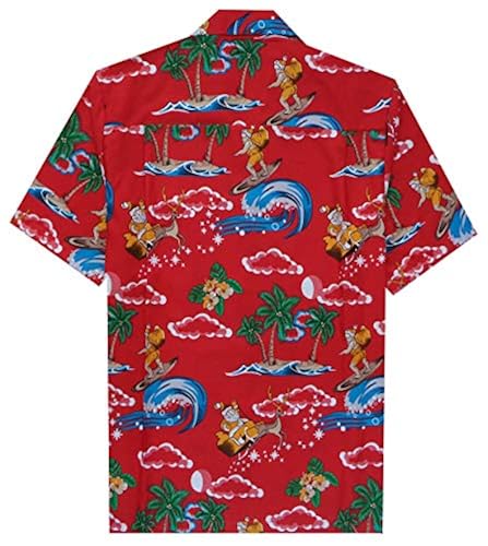 Hawaiian Shirt 41 Mens Christmas Santa Claus Party Aloha Holiday