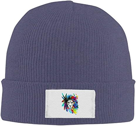 Meneneqa Feather Lion Unisex Woolen Hat Daily Lamp Knitted Warm Caps