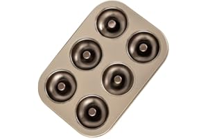 Enajucy 6 Cup Donut Pan Cake Mold - Round Non-Stick 6-Cavity Carbon Steel Doughnut Baking Tray/Mould - home, Cafe Bar and Res