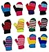 12 Pairs Winter Magic Gloves for Kids Toddlers, Stretchy Warm Bulk Pack Boys Girls Children (12 Pairs Mittens)