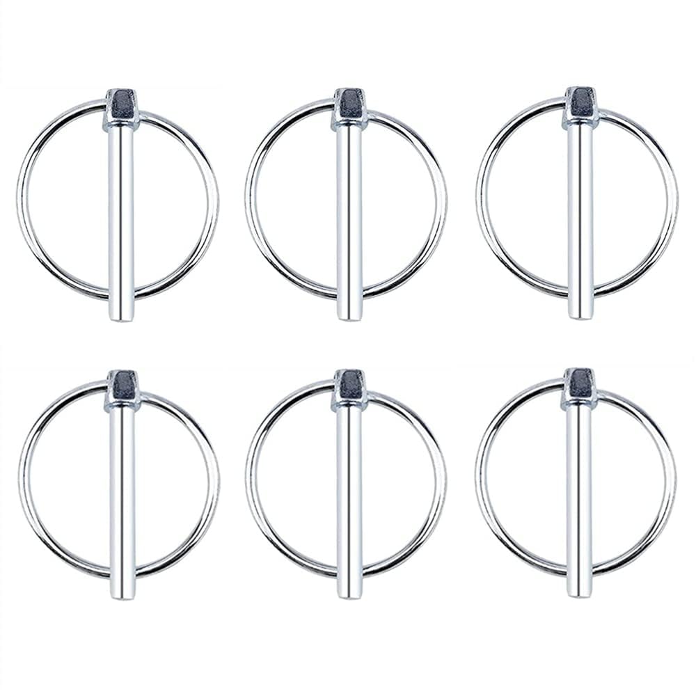 6Pcs LINCH PINS Safety Pins with Ring Lock for Boat Kayak Canoe Trailer Tractor Trolley Mowers