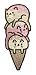 Randy Otter - "Cute Cat Ice Cream Cone" - Iron On Patch