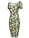 TAM WARE Women's Sweetheart Short Sleeve Midi Dress TWCWD053-KHAKIYELLOW-US L