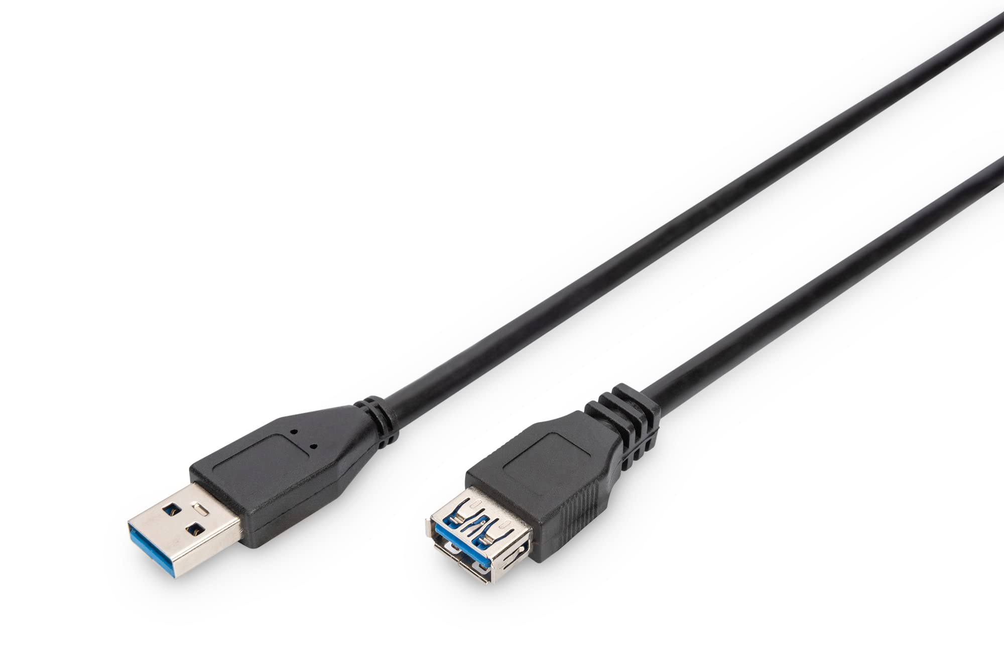 DIGITUS USB 3.2 Gen1 extension cable – 3 m – USB A (plug) to Type A (socket) – 5 Gbps – for printers, card readers, keyboards, cameras, hubs – Black