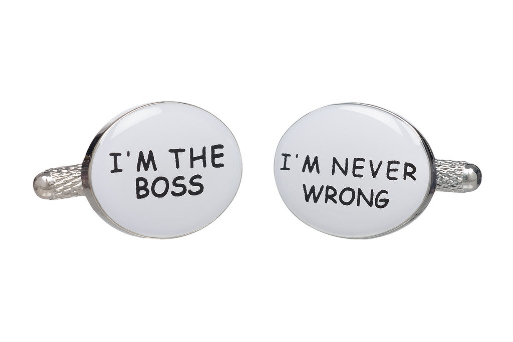 I'm The Boss I'm Never Wrong Cufflinks Presented In Onyx Art Box