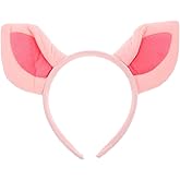 Toyvian Pig Ear Headband Halloween Animal Cosplay Pink Puppy Ear Hairband Flexible Kids Teens Adults Costume Accessory Party Performance Prop