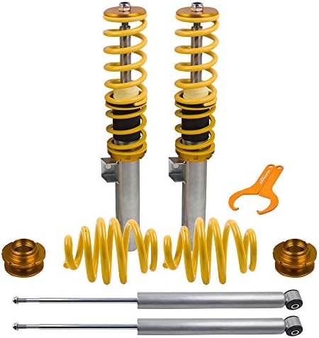 for BMW E46 Coilovers, Shock Suspension for Street Use BMW E46 316i, 316ci, 318i, 318ci, 320i, 320ci, 323i, 323ci, 325i, 325ci, 328i, 328ci, 330i, 330ci, M3 (1998-2006) - Yellow