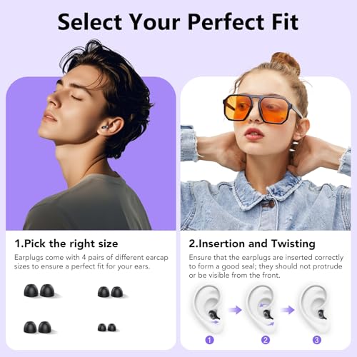Ear Plugs for Sleeping Noise Cancelling, 45 dB Noise Reduction Earplugs Silicone Concert EarPlugs for Reusable