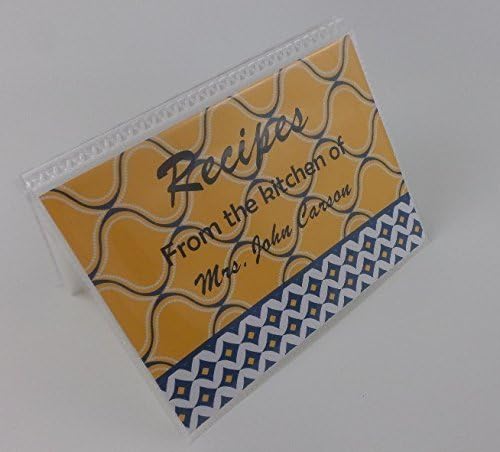 Recipe Card Book IA#302 4x6 or 5x7 Kitchen Cards are NOT INCLUDED, Empty Kitchen Recipe Folder- Yellow and Navy